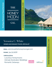 The Honeymoon Gal business card front and back