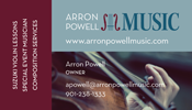 Arron Powell Music business card