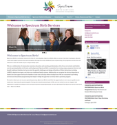 Spectrum Birth Services website: homepage